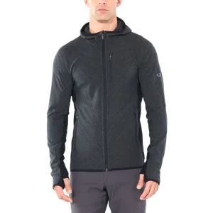 en solde Promo ❤️ Icebreaker Descender LS Zip Hood – Polaire en laine mérinos homme I Hardloop 🛒 14