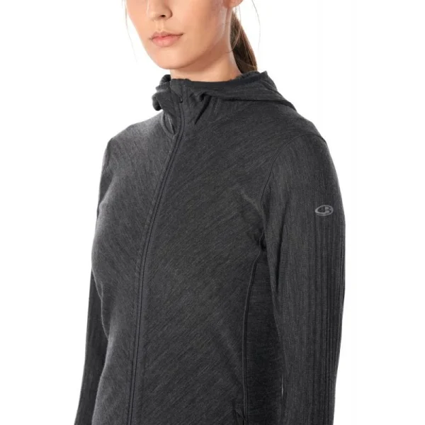 Meilleure vente 🤩 Icebreaker Descender LS Zip Hood – Sweatshirt en laine mérinos femme I Hardloop 🛒 soldes officiel 4