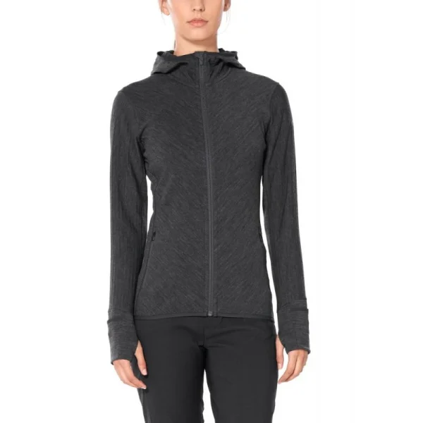 Meilleure vente 🤩 Icebreaker Descender LS Zip Hood – Sweatshirt en laine mérinos femme I Hardloop 🛒 soldes officiel 6