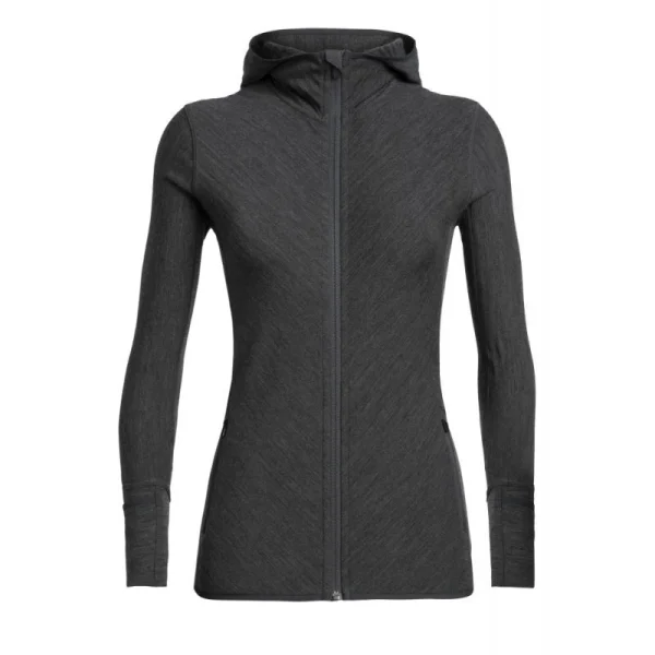 Meilleure vente 🤩 Icebreaker Descender LS Zip Hood – Sweatshirt en laine mérinos femme I Hardloop 🛒 soldes officiel 1