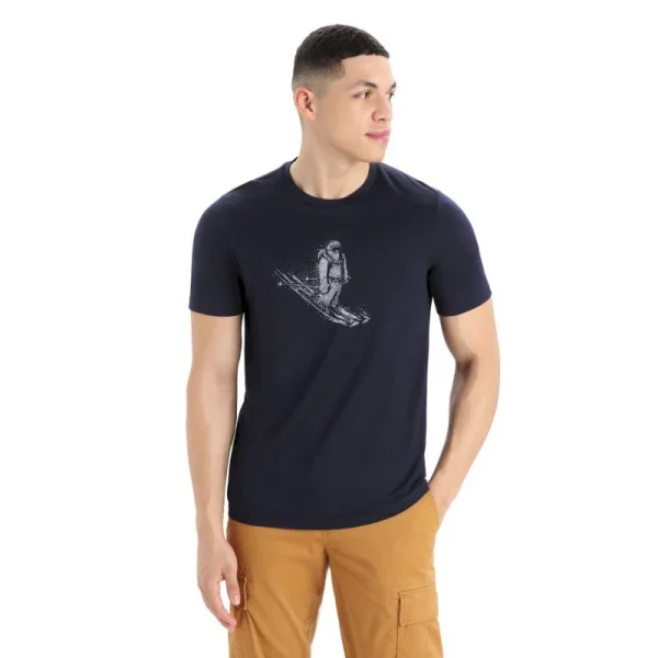 Acheter Budget 🛒 Icebreaker Tech Lite II SS Tee Skiing Yeti – T-shirt en laine mérinos homme 👍 1