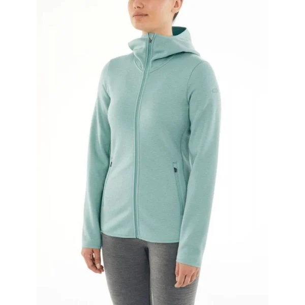 pas cher en ligne Meilleur prix 🧨 Icebreaker Wmns Elemental LS Zip Hood – Polaire en laine mérinos femme I Hardloop 😀 6
