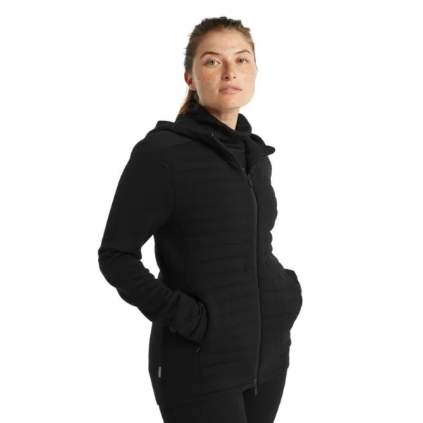 Vente flash 🌟 Icebreaker ZoneKnit Insulated LS Zip Hoodie – Polaire en laine mérinos femme I Hardloop 🥰 Authentic Original licence 1